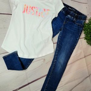 Girls Justice Top & GAP elastic waist jeans 👖10..lot